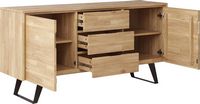 Simpli Home - Lowry Modern Industrial Acacia Wood And Metal 2-Door 3-Drawer Sideboard - Distresse... - Alternate Views