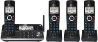 AT&T - 4 Handset Connect to Cell Answering System with Unsurpassed Range - Black - Alternate Views
