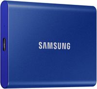 Samsung - T7 2TB External USB 3.2 Gen 2 Portable SSD with Hardware Encryption - Indigo Blue - Alternate Views