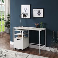 OSP Home Furnishings - Contempo Rectangular  Office Desk - White Oak - Alternate Views