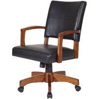 OSP Home Furnishings - Wood Bankers 5-Pointed Star Wood and Steel Office Chair - Black - Alternate Views