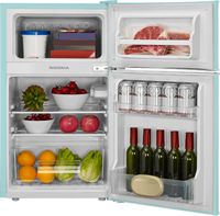 Insignia™ - 3.1 Cu. Ft. Retro Mini Fridge with Top Freezer and ENERGY STAR Certification - Mint - Alternate Views