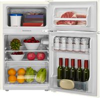 Insignia™ - 3.1 Cu. Ft. Retro Mini Fridge with Top Freezer and ENERGY STAR Certification - Creamy... - Alternate Views