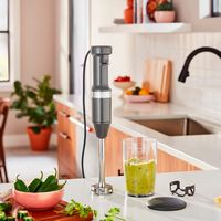 KitchenAid - Corded Variable-Speed Immersion Blender in Charcoal with Blending Jar - Gray - Alternate Views