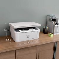HP - LaserJet M140w Wireless AI-Enabled Black and Laser Printer - White - Alternate Views