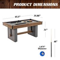 Barrington Billiards 5.5' Urban Drop Pocket Pool Table with Accessories - Gray - Alternate Views