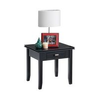 Simpli Home - Artisan SOLID WOOD 21 inch Wide Square Transitional End Side Table in - Black - Alternate Views