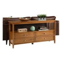 Simpli Home - Warm Shaker SOLID WOOD 60 inch Wide Transitional Wide Console Sofa Table in - Light... - Alternate Views
