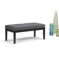 Simpli Home - Lacey 43 inch Wide Contemporary Rectangle Tufted Ottoman Bench - Slate Gray - Alternate Views