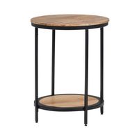 Simpli Home - Jenna Round Contemporary Mango Wood Accent Side Table - Natural - Alternate Views