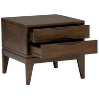 Simpli Home - Harper Square Mid-Century Modern Solid Hardwood 2-Drawer End Table - Dark Walnut Brown - Alternate Views