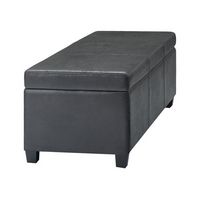 Simpli Home - Avalon Rectangular Contemporary Wood/Foam Bench Ottoman With Inner Storage - Distre... - Alternate Views