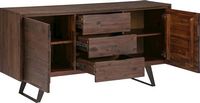 Simpli Home - Lowry Solid Acacia Wood and Metal 3-Drawer Sideboard Buffet - Distressed Charcoal B... - Alternate Views