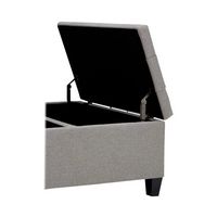Simpli Home - Harrison 36 inch Wide Transitional Square Coffee Table Storage Ottoman in Dove Grey... - Alternate Views