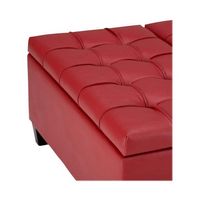 Simpli Home - Harrison 36 inch Wide Transitional Square Coffee Table Storage Ottoman in Faux Leat... - Alternate Views