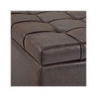 Simpli Home - Harrison 36 inch Wide Transitional Square Coffee Table Storage Ottoman in Faux Leat... - Alternate Views