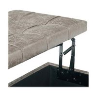 Simpli Home - Harrison 36 inch Wide Transitional Square Coffee Table Storage Ottoman in Distresse... - Alternate Views