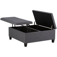 Simpli Home - Ellis Contemporary Wood/Engineered Wood Ottoman - Slate Gray - Alternate Views