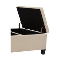 Simpli Home - Harrison 36 inch Wide Transitional Square Coffee Table Storage Ottoman in Faux Leat... - Alternate Views
