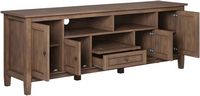 Simpli Home - Warm Shaker SOLID WOOD 72 in Wide TV Media Stand & For TVs up to 80 inches - Rustic... - Alternate Views