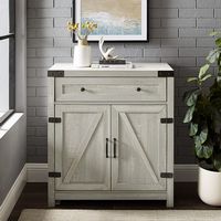 Walker Edison - Farmhouse Barn Door Accent Cabinet - Stone Grey - Alternate Views