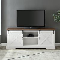 Walker Edison - Rustic Farmhouse Sliding Door TV Stand for Most Flat-Panel TV's up to 78