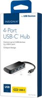 Insignia™ - 4-Port USB Hub with USB-C Connection - Black - Alternate Views