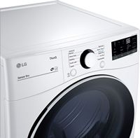 LG - 7.4 Cu. Ft. Stackable Smart Gas Dryer with Built-In Intelligence - White - Alternate Views