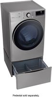 LG - 7.4 Cu. Ft. Stackable Smart Electric Dryer with Built-In Intelligence - Graphite Steel - Alternate Views