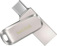 SanDisk - Ultra Dual Drive Luxe 128GB USB 3.1, USB Type-C Flash Drive - Silver - Alternate Views