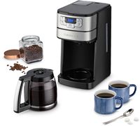 Cuisinart - Automatic Grind and Brew 12 Cup Coffeemaker - Black/Stainless Steel - Alternate Views