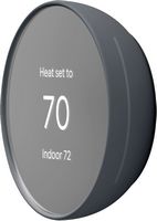 Google - Nest Smart Programmable Wifi Thermostat - Charcoal - Alternate Views