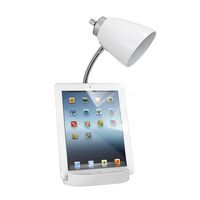 Limelights - Gooseneck Organizer Desk Lamp with iPad Tablet Stand Book Holder and USB port - White - Alternate Views