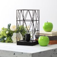 Simple Designs - Geometric Square Metal Table Lamp - Black - Alternate Views