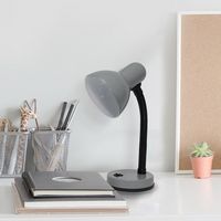 Simple Designs - Basic Metal Desk Lamp with Flexible Hose Neck - Gray - Alternate Views
