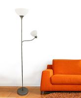 Simple Designs - Floor Lamp with Reading Light - Silver - Alternate Views