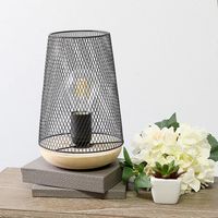 Simple Designs - Wired Mesh Uplight Table Lamp - Black - Alternate Views