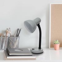 Simple Designs - Basic Metal Desk Lamp with Flexible Hose Neck - Silver - Alternate Views