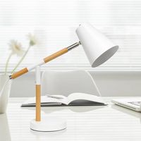 Simple Designs - Wooden Pivot Desk Lamp - White - Alternate Views