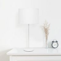 Simple Designs - Stick Lamp with Fabric Shade - White - Alternate Views