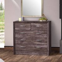 CorLiving - Newport 5 Drawer Dresser - Brown Washed Oak - Alternate Views