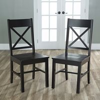 Walker Edison - Modern Farmhouse X-Back Dining Chairs, Set of 2 - Antique Black - Alternate Views