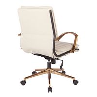 OSP Home Furnishings - Mid-Back Faux Leather Chair with Gold Finish in Faux Leather - Cream - Alternate Views