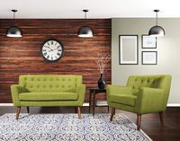 OSP Home Furnishings - Mill Lane Chair and Loveseat Set - Green - Alternate Views