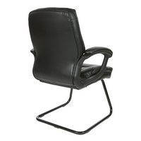 Office Star Products - Executive Faux Leather Visitor Chair with Contrast Stitching - Black - Alternate Views