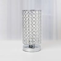 Elegant Designs - Elipse Crystal Bedside Nightstand Cylindrical Uplight Table Lamp - Chrome - Alternate Views