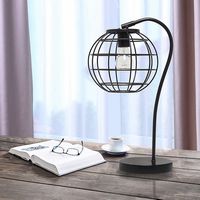 Lalia Home - Arched Metal Cage Table Lamp - Black - Alternate Views