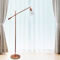 Lalia Home - Swing Arm Floor Lamp with Clear Glass Cylindrical Shade - Rose Gold - Alternate Views