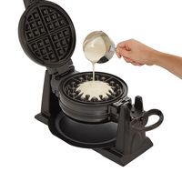 Hamilton Beach - Double Belgian Waffle Maker with Removable Nonstick Plates - Black - Alternate Views