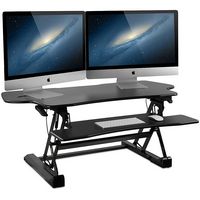 Mount-It! - Extra Wide Height Adjustable Standing Desk Converter - Black - Alternate Views